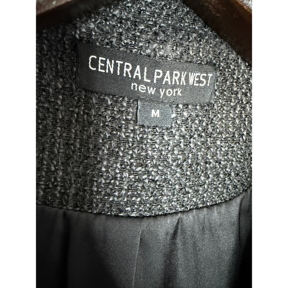 Central Park West Clarke Tweed Double Breasted Blazer Women's M Charcoal Black - Picture 12 of 15